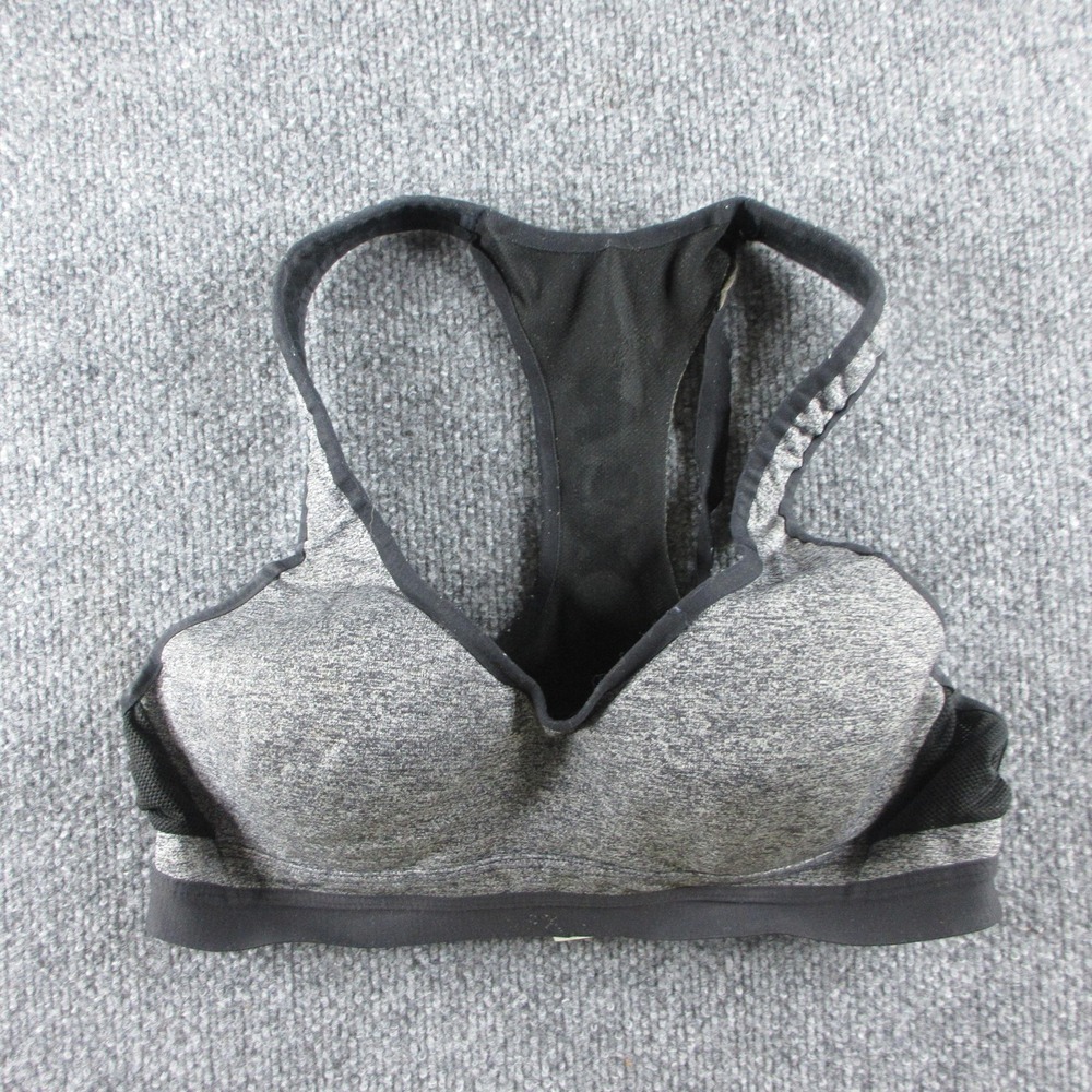 Victoria's Secret VSX Sports Bra Womens 34B Gray Racerback Padded Mesh‎ Athletic